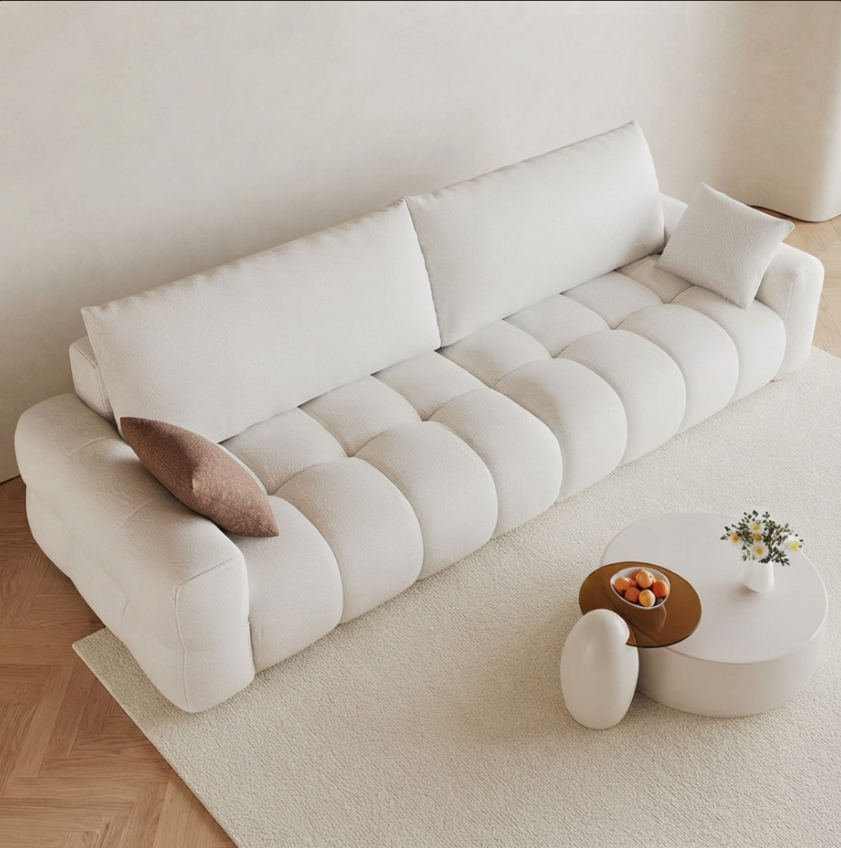 Canapé Portofino design modulaire noir et blanc crème - Maison SOLA