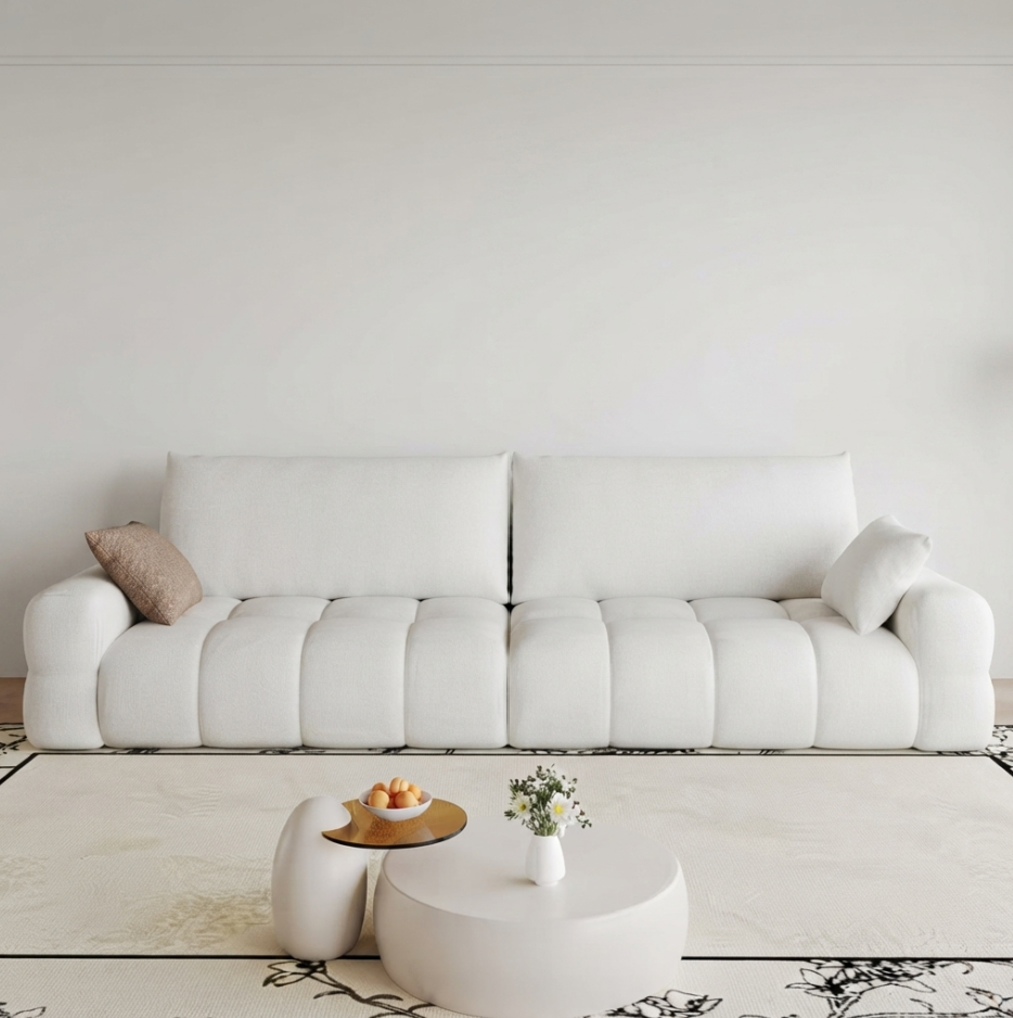 Canapé Portofino design modulaire noir et blanc crème - Maison SOLA