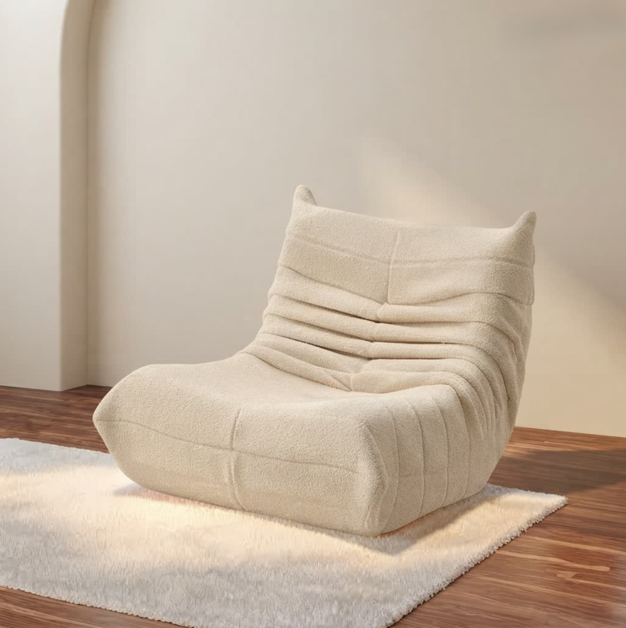 Fauteuil Cassis en tissu bouclé - Maison SOLA