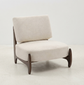 Fauteuil Menton en chenille crème - Maison SOLA