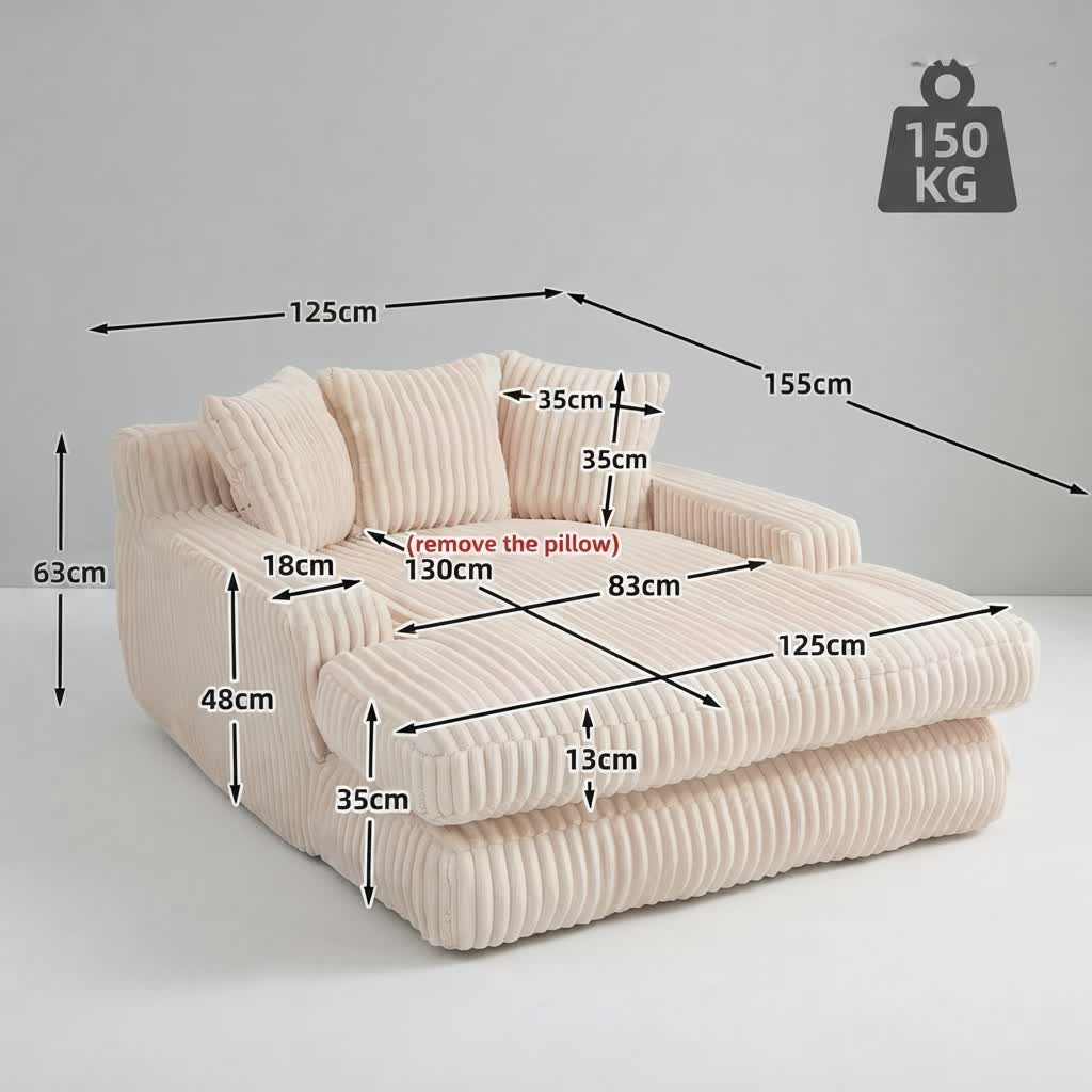 Fauteuil Antibes en tissu cordon XXL - Maison SOLA