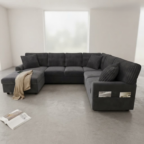 Canapé Biarritz d'angle en U XXL chenille - Maison SOLA